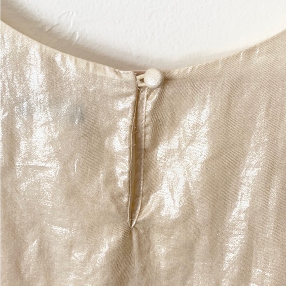 J. Crew Gold Lamé Metallic Sleeveless Tank Blouse - Picture 4 of 4